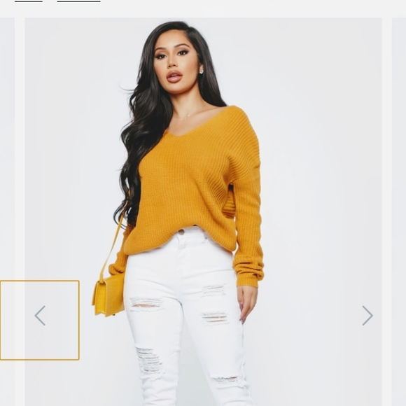 KNIT V NECK SWEATER (REVERSABLE) - Picture 1 of 3